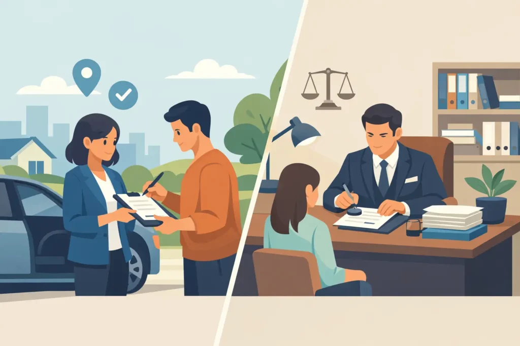 Mobile Notary Versus Office Notary Compared